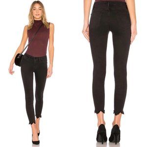 Frame Denim Le High Skinny Jeans Jagged Hem Black